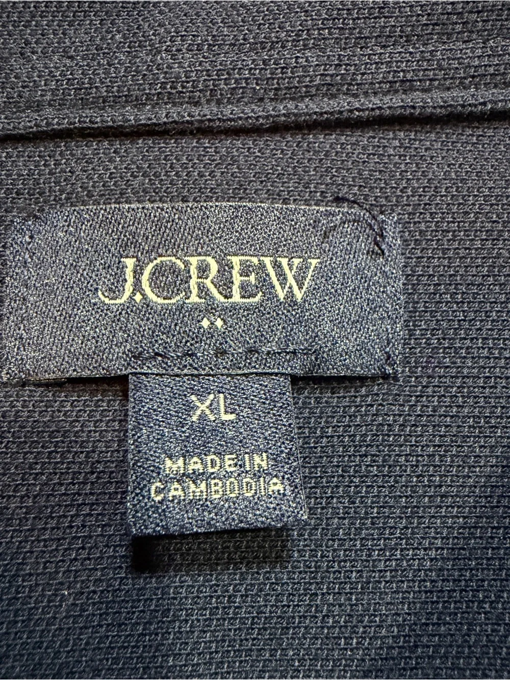 J.Crew XL Navy Blue Pique Knit Button Down Shirt Men's